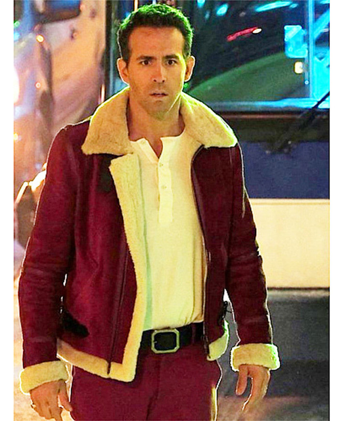 Spirited 2022 Ryan Reynolds Red Suede Jacket