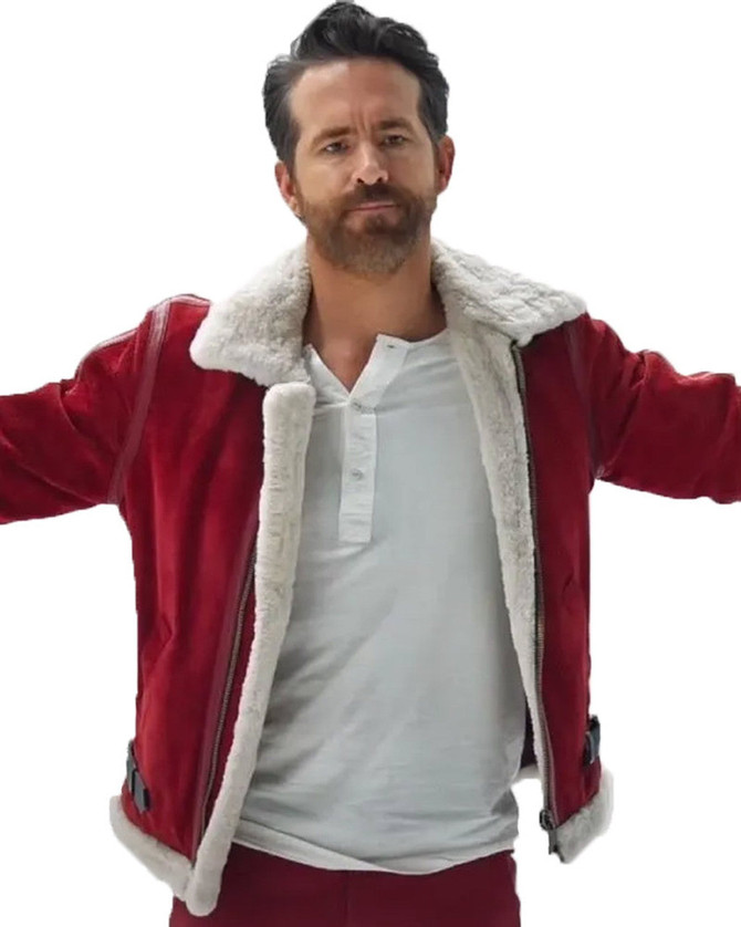 Spirited 2022 Ryan Reynolds Red Suede Jacket