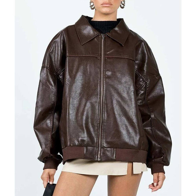 Goldsmith Faux Leather Bomber Jacket