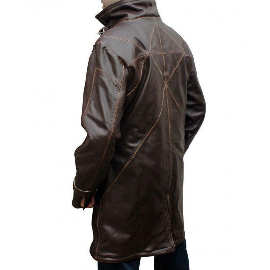 Dogs Aiden Pearce Brown Leather Coat
