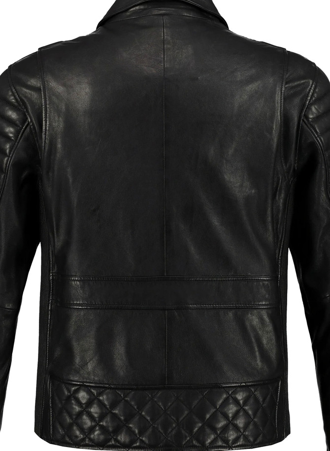 Mens Real Leather Biker Black Jacket
