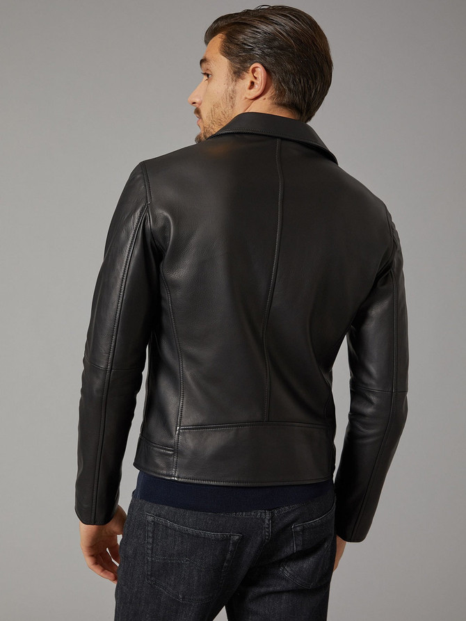 Men Mate Black Leather Jacket