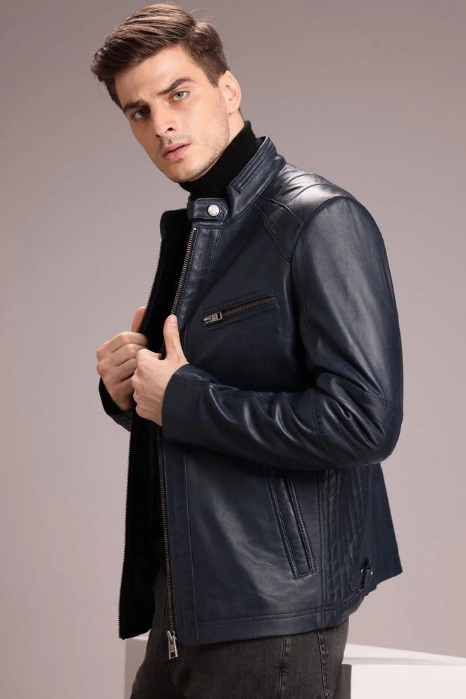 Men Classic Leather Jacket