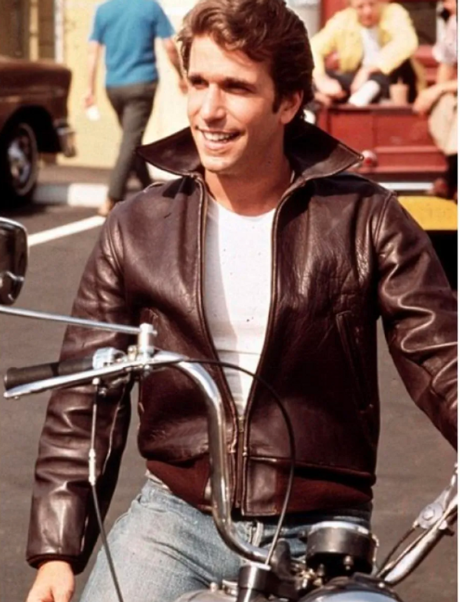 Henry Winkler Happy Days Brown Leather Jacket