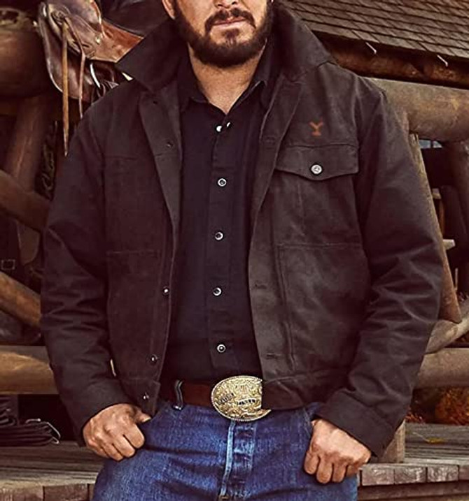 Yellowstone Cole Hauser Rip Wheeler Black Cotton Jacket Yellowstone Cole Hauser Rip Wheeler Black Cotton Jacket
