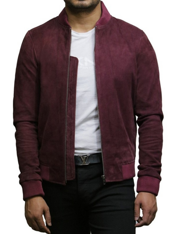 Men's vintage burgundy goatskin leather jacket Men's vintage burgundy goatskin leather jacket