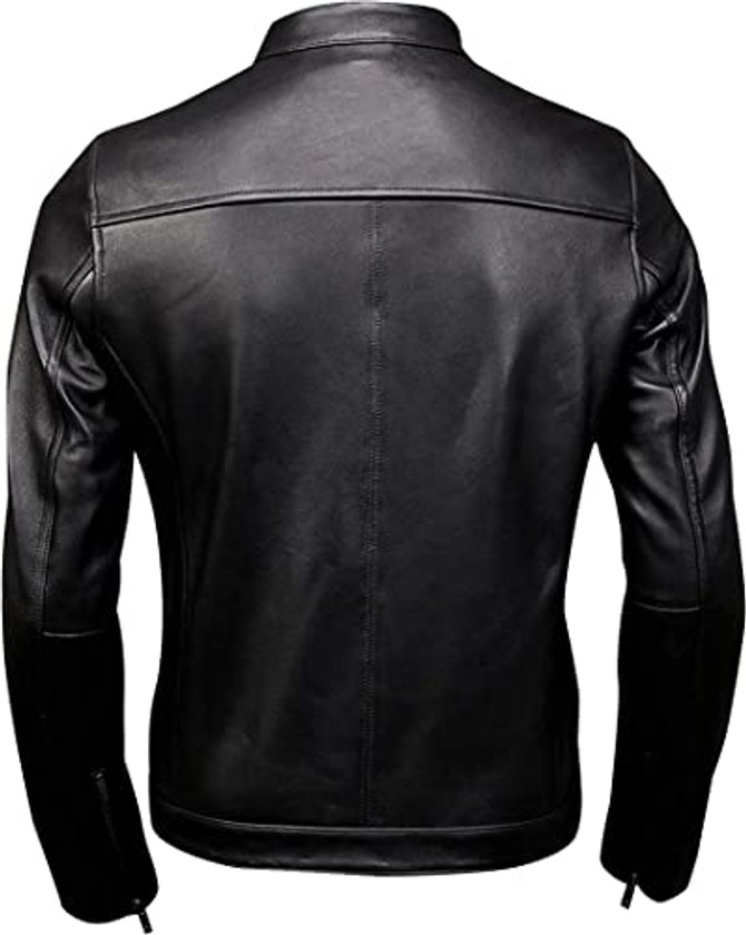 Black Moto Racer Leather Jacket Black Moto Racer Leather Jacket