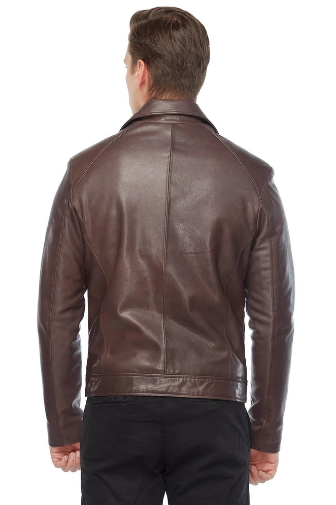 Genuine Leather Plain Brown Coat Genuine Leather Plain Brown Coat