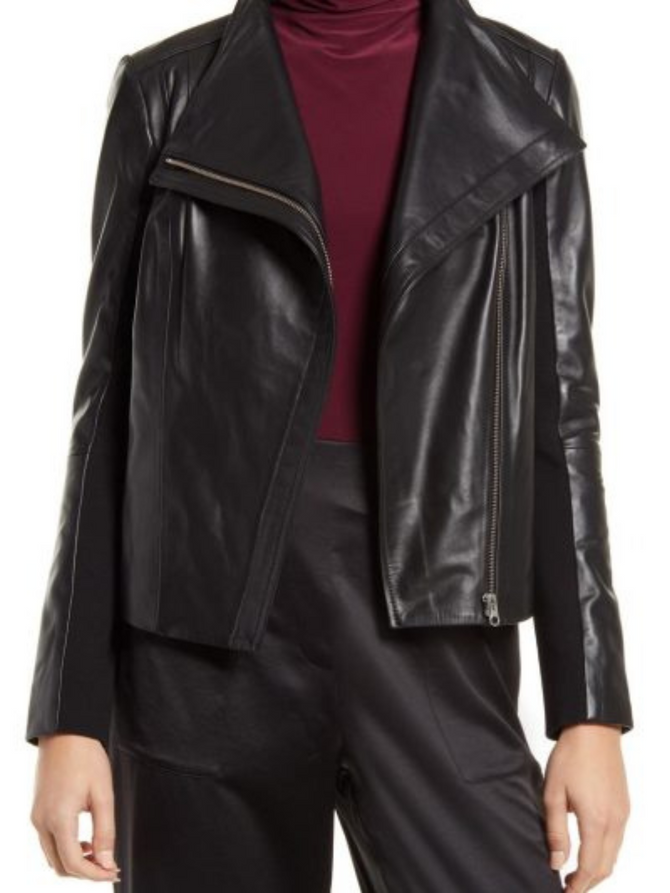 Black Lapel Collar Leather Jacket For Womens Black Lapel Collar Leather Jacket For Womens