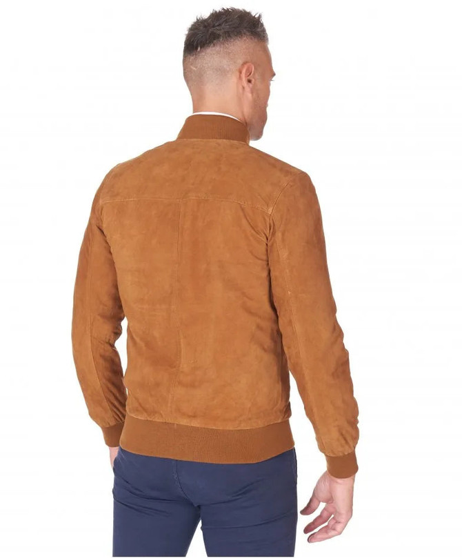 Men's Natural Tan Suede Leather Jacket Men's Natural Tan Suede Leather Jacket