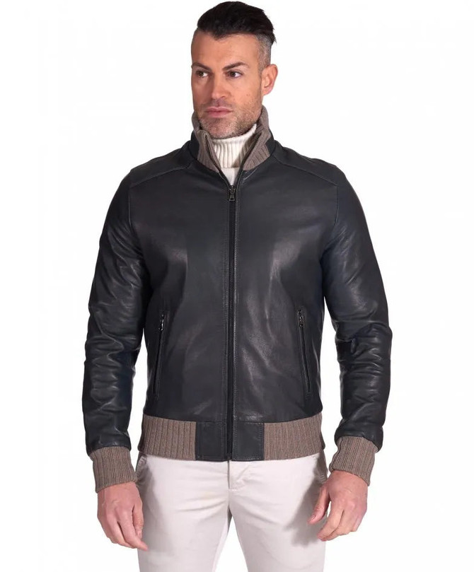 Men's Vintage Style Black Bomber Leather Jacket Men's Vintage Style Black Bomber Leather Jacket