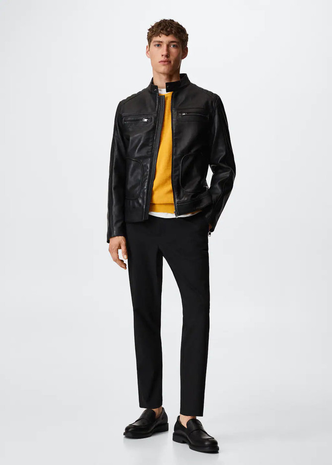 Men's Onyx Black Biker Leather Jacket Men's Onyx Black Biker Leather Jacket