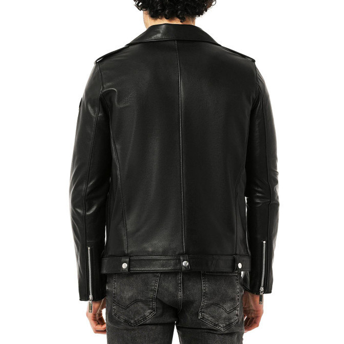 Men's Deep Black Biker Leather Jacket Men's Deep Black Biker Leather Jacket
