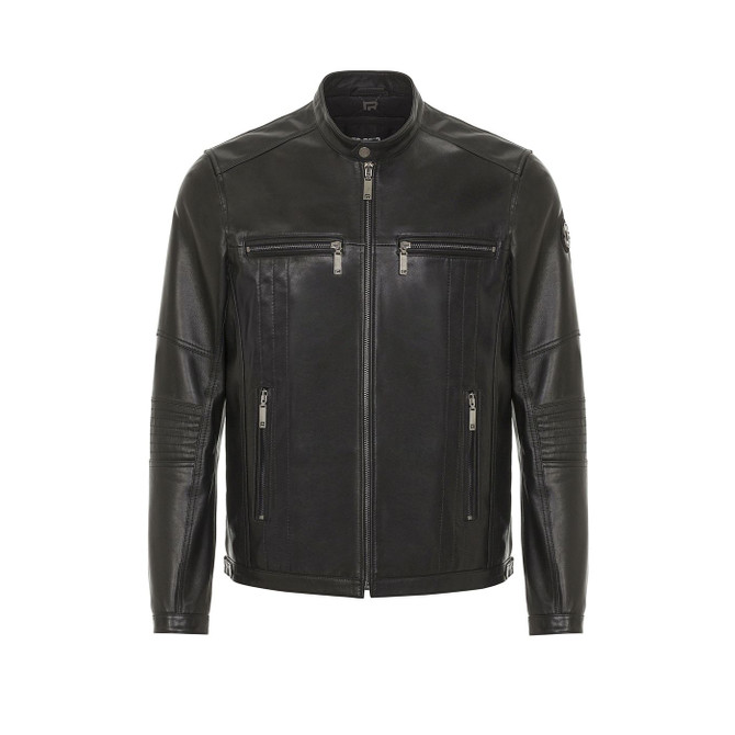 Men's Black Biker Leather Jacket