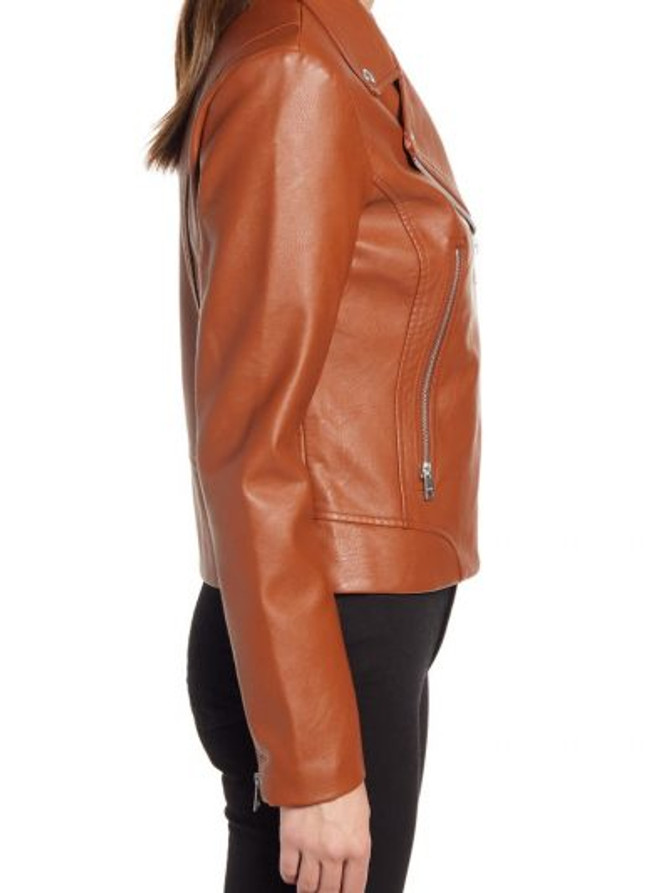 Women Tan Brown Biker Leather Jacket Women Tan Brown Biker Leather Jacket