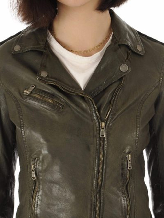 Olive Green Biker Jacket For Women Olive Green Biker Jacket For Women