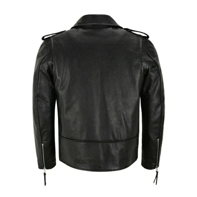 Men's Brando Motorcycle Biker Style Leather Jacket Men's Brando Motorcycle Biker Style Leather Jacket