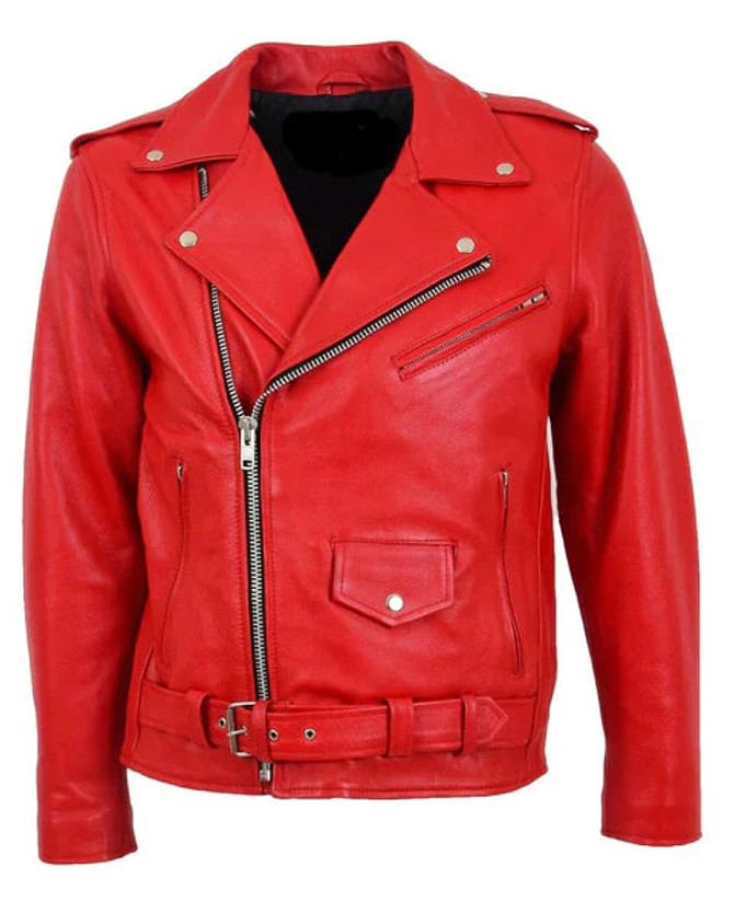 Men's Brando Motorcycle Biker Style Leather Jacket Men's Brando Motorcycle Biker Style Leather Jacket