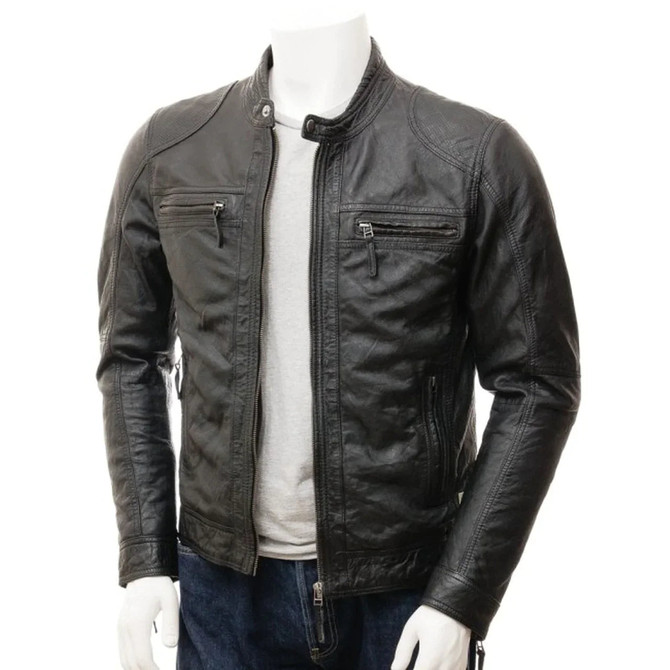 Men's Genuine Lambskin Black Leather Jacket Men's Genuine Lambskin Black Leather Jacket