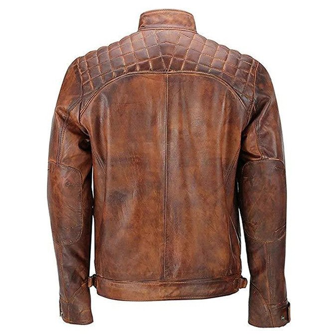 Men's Brown Vintage Distressed Biker Leather Jacket Men's Brown Vintage Distressed Biker Leather Jacket