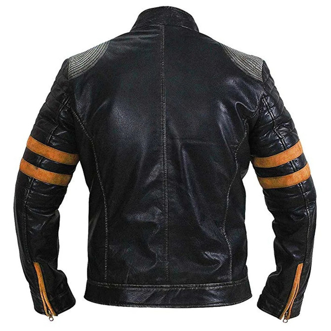 Men's Black Vintage Distressed Biker Leather Jacket Men's Black Vintage Distressed Biker Leather Jacket