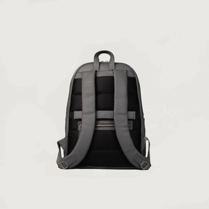 Grey Leather Backpack