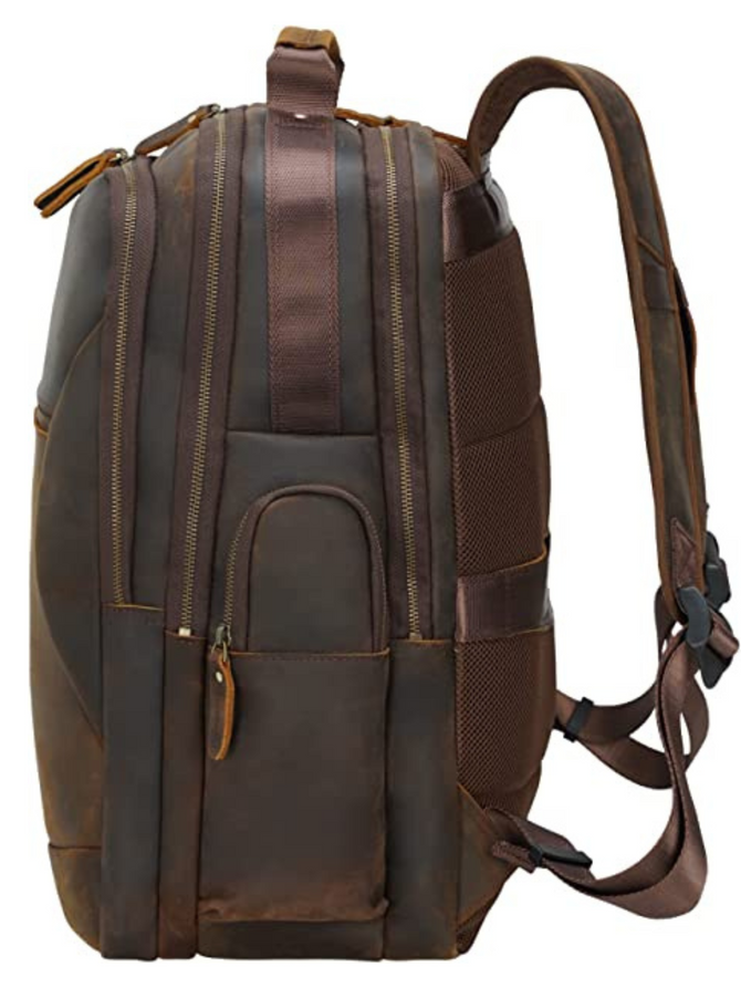 Vintage Full Grain Leather 17.3 Inch Laptop Backpack