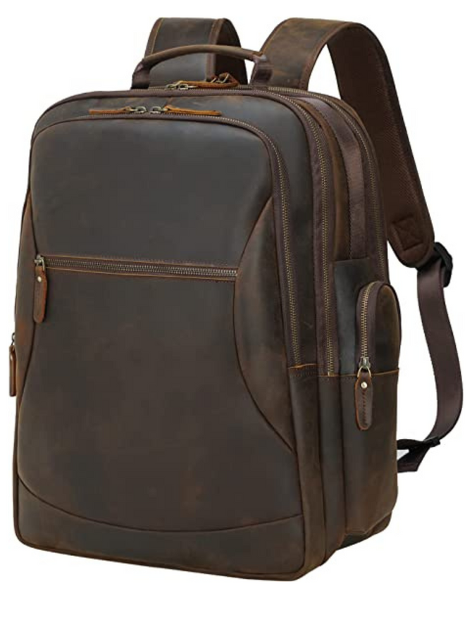 Vintage Full Grain Leather 17.3 Inch Laptop Backpack