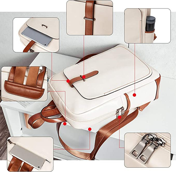 Women 15.6 inch Leather Laptop Backpack