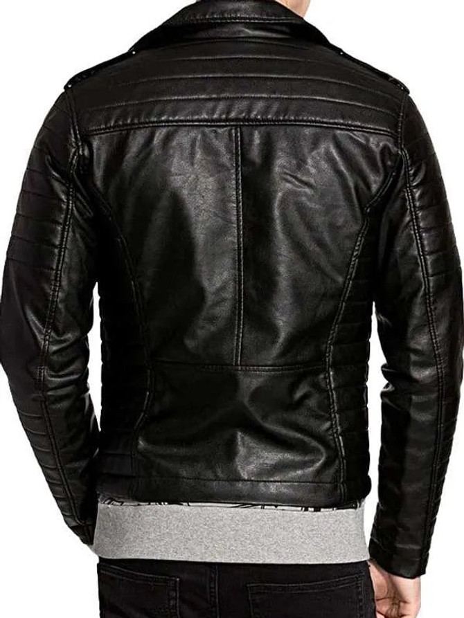 Genuine Leather Black Quilted Biker Jacket Genuine Leather Black Quilted Biker Jacket