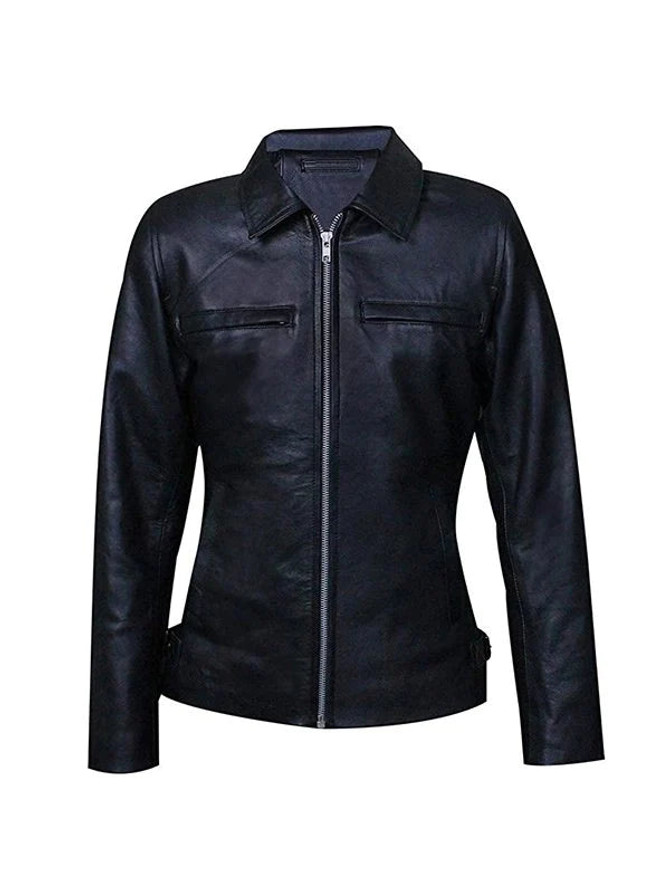 Womens One for The Road Conifer Black Leather Jacket Womens One for The Road Conifer Black Leather Jacket