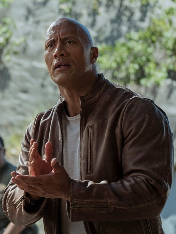 Rampage Dwayne Johnson Brown Leather Jacket