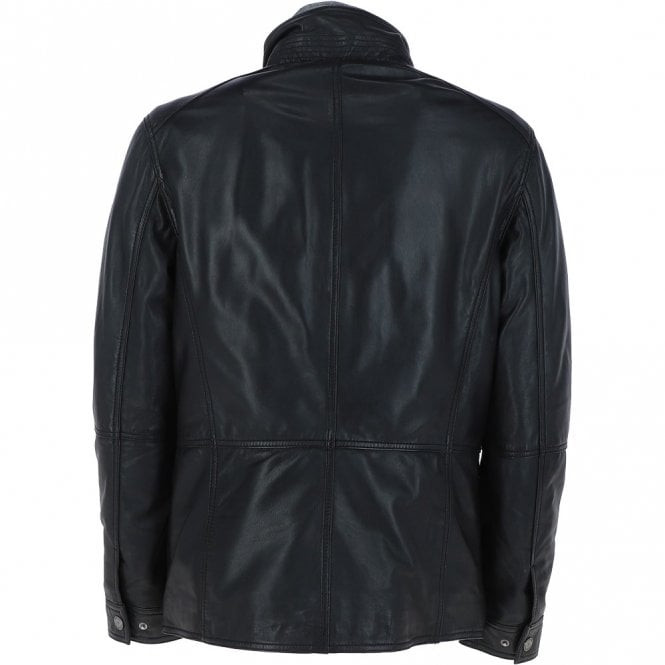 Men's Nappa Leather Detachable Double Collar Jacket
