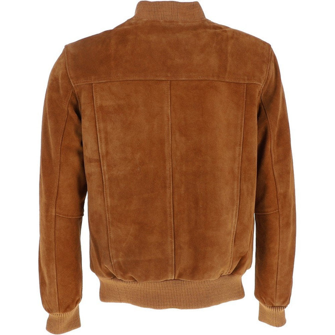 Men's Biker Suede Leather Bomber Jacket