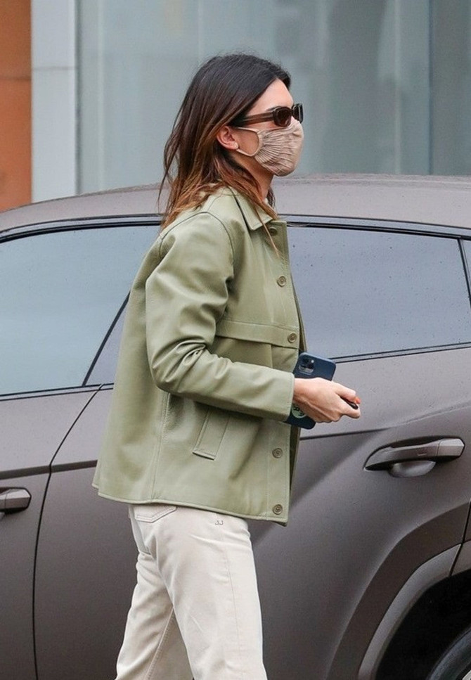 Kendall Jenner Green Leather Jacket Kendall Jenner Green Leather Jacket