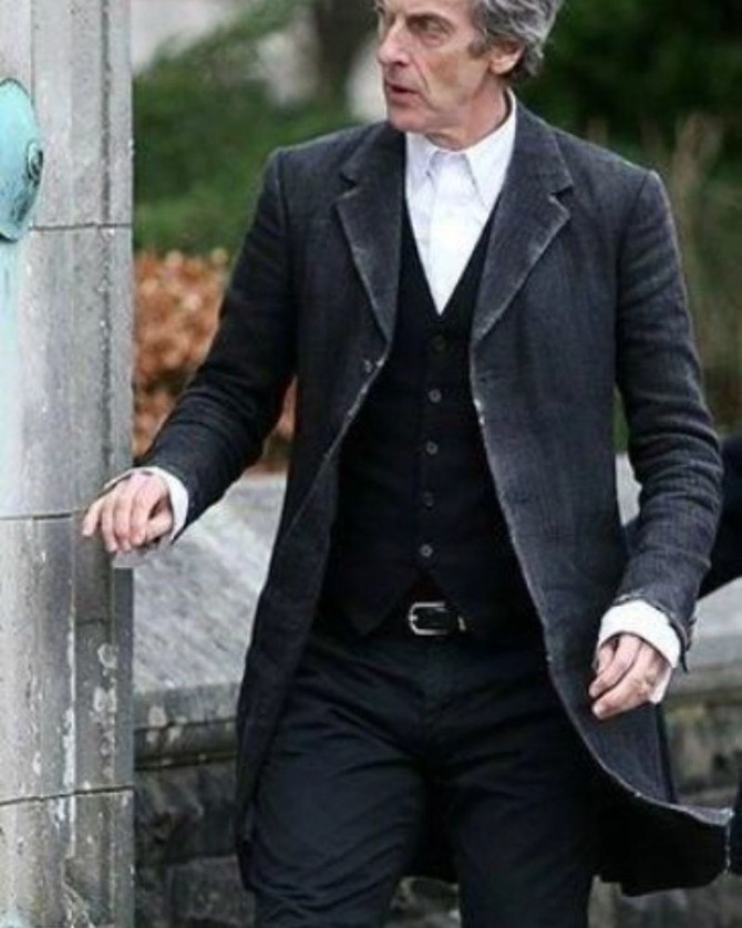 Peter Capaldi Wool Grey Coat
