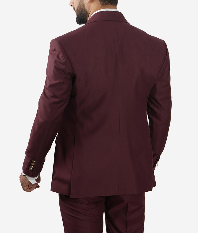 Mens Stanley Shawl Lapel Burgundy Suit