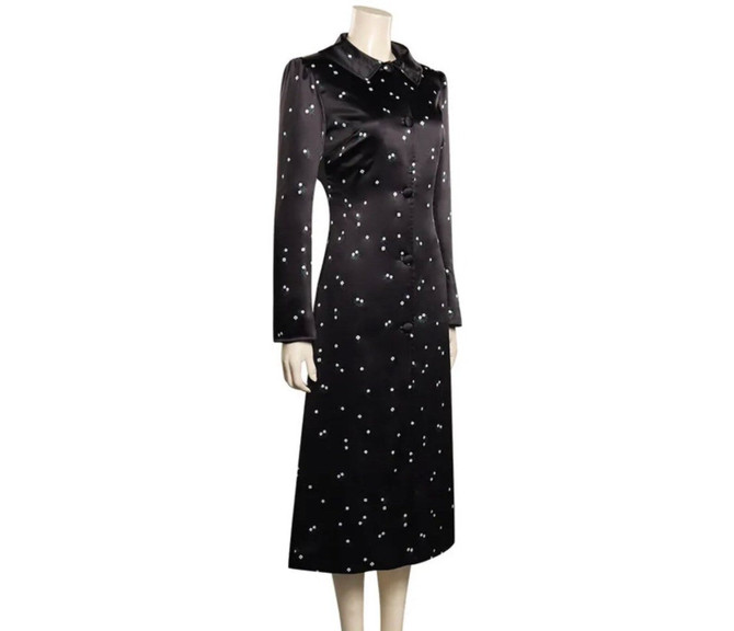 Addams Wednesday 2022 Floral Black Coat