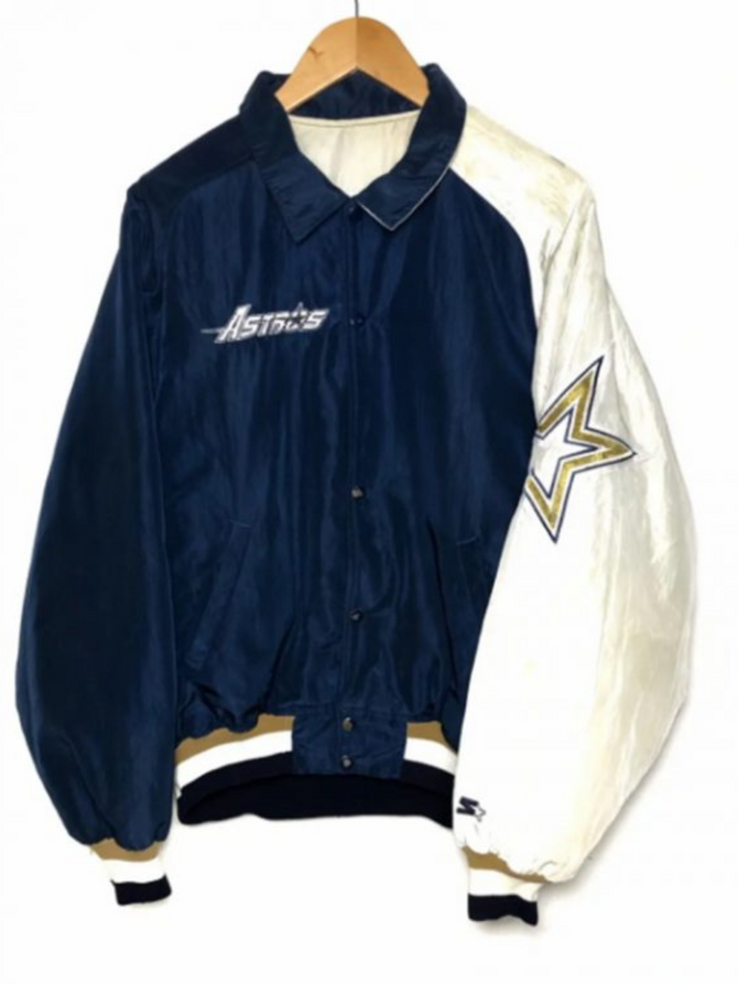 Selena Quintanilla Blue and White Cotton Bomber Jacket