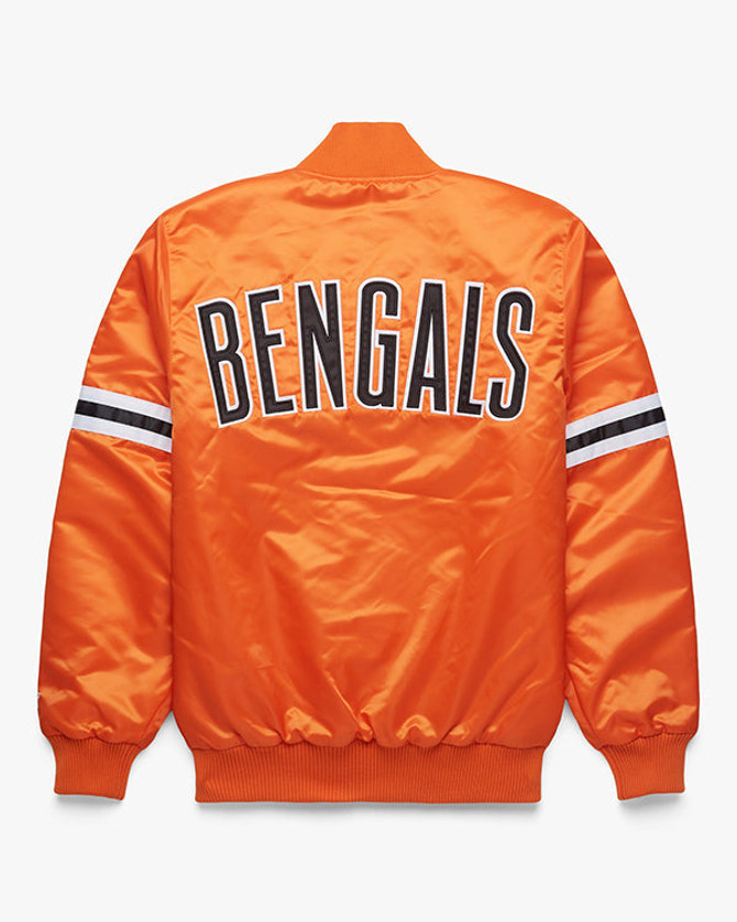 Mens Orange Satin Bengals Starter Varsity Jacket Mens Orange Satin Bengals Starter Varsity Jacket