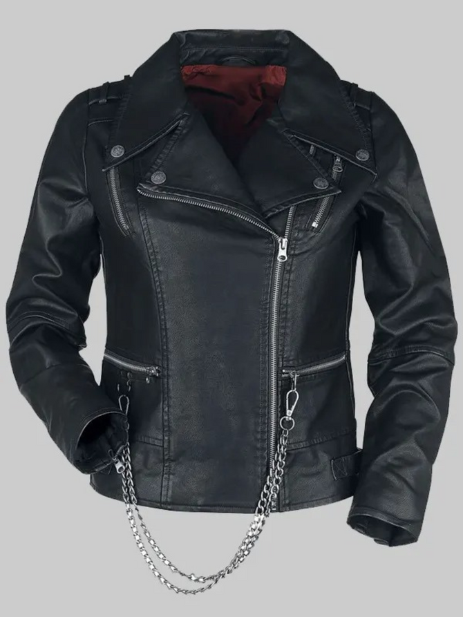 Stranger Things Hellfire Club Unisex Black Biker Leather Jacket