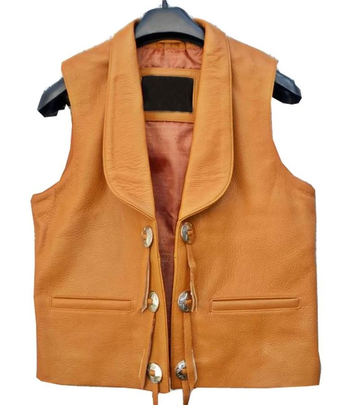 Bonanza Ben Cartwright Tan Brown Lorne Greene Vest Bonanza Ben Cartwright Tan Brown Lorne Greene Vest