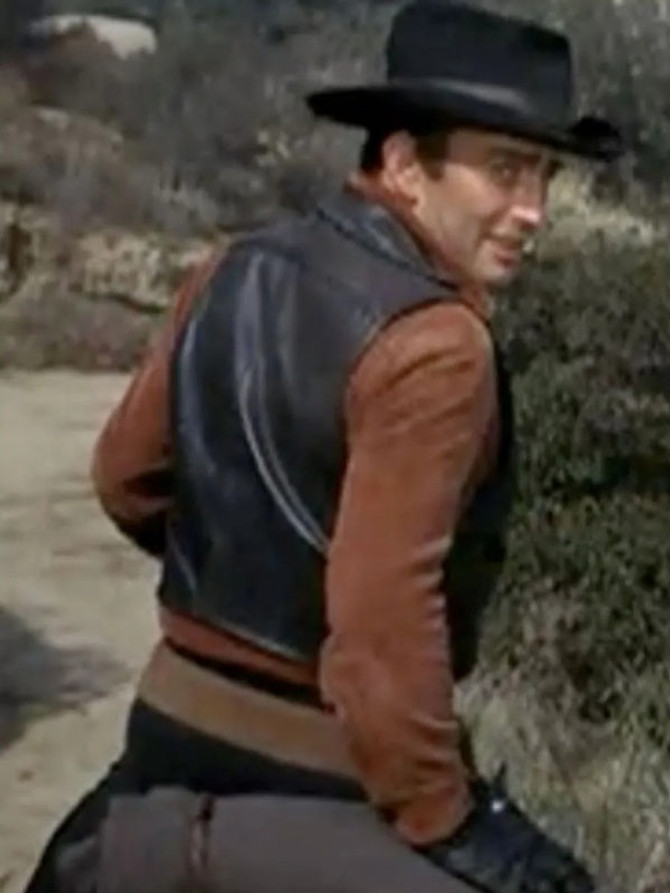 The Virginian James Drury Black Leather Vest The Virginian James Drury Black Leather Vest