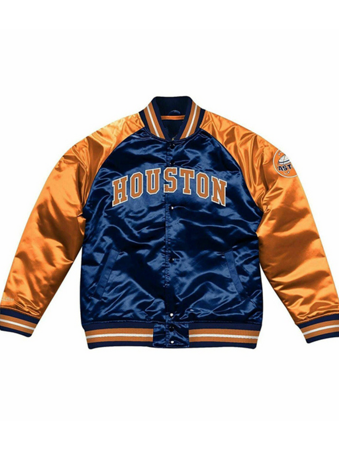 Astros Houston Baseball Blue And Orange Satin Jacket Astros Houston Baseball Blue And Orange Satin Jacket