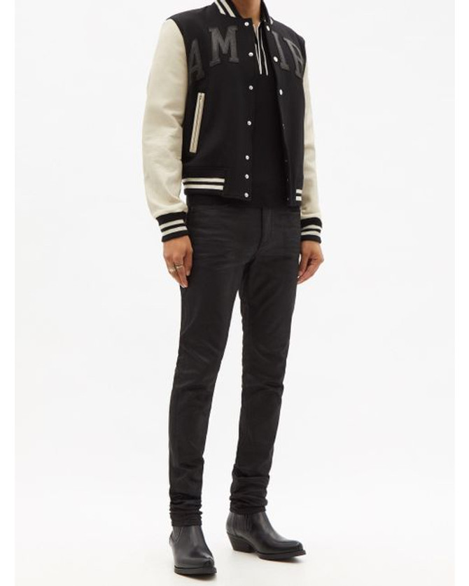 Amiri Varsity Black Bomber Jacket Amiri Varsity Black Bomber Jacket