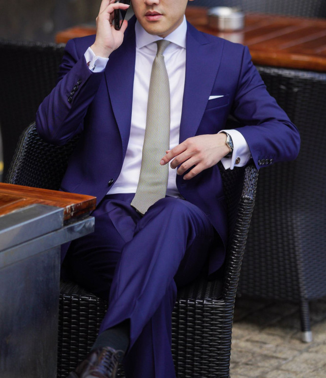 Mens Slim Fit Blue Suit