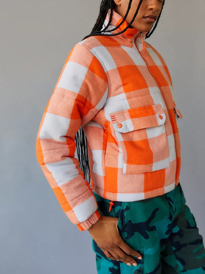 The Chi Season 5 Hannaha Hall Orange Check Jacket The Chi Season 5 Hannaha Hall Orange Check Jacket