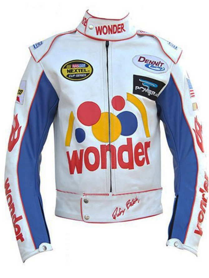 Talladega Nights Ricky Bobby Wonder Biker Leather Jacket Talladega Nights Ricky Bobby Wonder Biker Leather Jacket