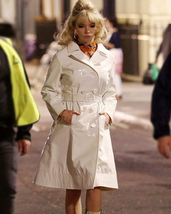 Last Night in Soho Anya Taylor Joy White Leather Coat Last Night in Soho Anya Taylor Joy White Leather Coat