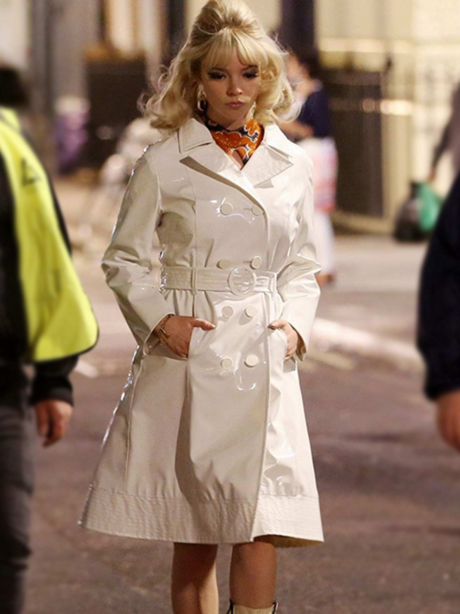Last Night in Soho Anya Taylor Joy White Leather Coat Last Night in Soho Anya Taylor Joy White Leather Coat